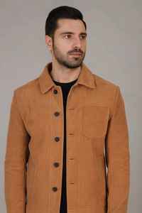 Abrigo Formal Cruzado Beige de Calidad de Exportación para Hombre, Elegante para Oficina y Fiestas, Disponible al Mejor Precio del Mercado - Product Image 3