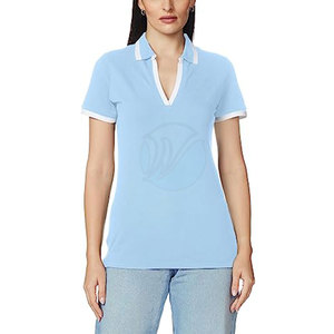 เสื้อโปโลผ้าฝ้ายทรงสลิมฟิตสำหรับผู้หญิง OEM เสื้อโปโลพิมพ์ลายโลโก้ด้านหน้าแบบลำลองลายสีทึบย้อมสีล้วนสำหรับฤดูร้อนราคาถูก! - Product Image 1