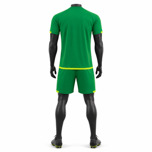 Conjunto de Camiseta de Fútbol de Manga Corta con Cuello en V Verde para Hombre, Sublimada, Transpirable, que Absorbe la Humedad, 100% Poliéster, Ajuste Atlético - Product Image 2