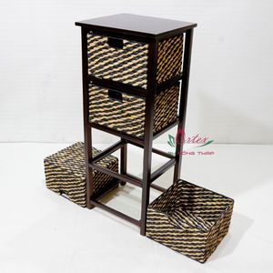 ตู้ผักตบชวาทำด้วยมือทำจากไม้ธรรมชาติ100% ห้องนั่งเล่นและเฟอร์นิเจอร์ห้องน้ำที่สวยงาม - Product Image 4