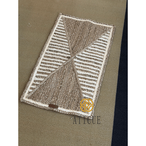 Handwoven Jute Braided Rectangular Carpet Eco-Friendly Geometric Pattern Decorative <b>Rug</b> for Living Room Bedroom Entryway - Product Image 3