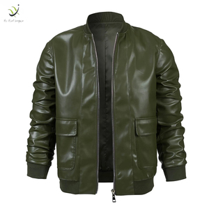 2022 nuevo diseño chaqueta de cuero para hombre de alta calidad con logotipo personalizado mangas completas estilo informal para el invierno precio barato - Product Image 2