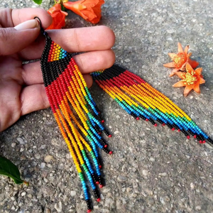 Colorful Bohemian Elegant <b>Tassel</b> <b>Earrings</b> Handmade Long Drop <b>Earrings</b> for Ladies Hot Sale Fashion Accessory - Product Image 2