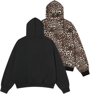 Sweat à capuche double couche en coton épais 400 g/m² avec logo personnalisé du fabricant, best-seller, réversible à carreaux avec fermeture éclair - Product Image 6