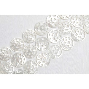 Filigree Circle SG0013 <b>Shell</b> Loose Beads Strand - Product Image 2