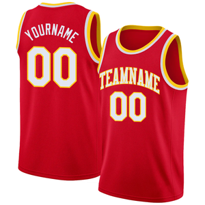 Camiseta de Baloncesto Negra y Roja con Degradado, Diseño de Rayas Onduladas Sublimadas Personalizadas, Camiseta sin Mangas con Cuello en V, Nombre y Número del Jugador Personalizados - Product Image 2