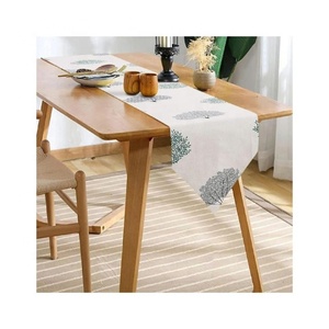Best Quality 2024 Twin Toned Floral Jacquard Embroidered Customizable Stylish Silk Border GOTS Wholesale 100% Table <b>Runners</b> - Product Image 2