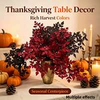 Branches d'érable artificielles, tiges florales artificielles d'automne, branches de feuilles pliables pour la décoration de la maison pour Thanksgiving et Halloween