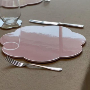 OEM Lacquer <b>Placemat</b> Handpainted Lacquer Serving Tray Scalloped <b>Placemat</b> Table Centerpieces Decoration Handmade From HNH Craft - Product Image 4