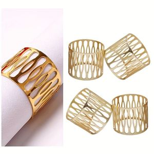 Rond de serviette en métal pour décoration de table de dîner de mariage avec une finition au design rustique vintage unique et élégante. - Product Image 3