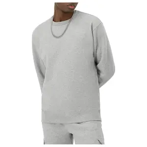 Sudadera de cuello redondo de gran tamaño de algodón con logotipo personalizado Sudadera unisex de algodón 100% personalizada para hombres