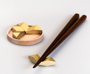 Wood Brass Chopsticks Rest Decorative Dinner Table Restaurant Home Golden Polish And High Quality At Cheap Price - Product Image 1