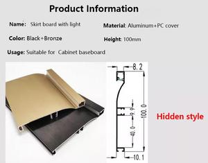 Battiscopa impermeabile in lega di alluminio con luce a LED che emette una linea di battiscopa da <span class=keywords><strong>cucina</strong></span> nera con striscia luminosa - Product Image 6