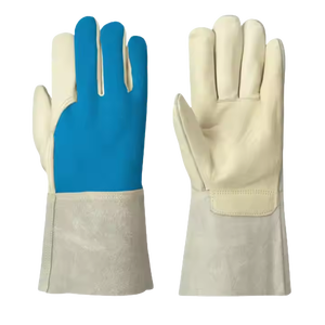 Gants de soudage TIG haute Performance nouveau Design renforcé en cuir de vache à grain fendu main bras vêtements de sécurité caractéristiques réfléchissantes - Product Image 2