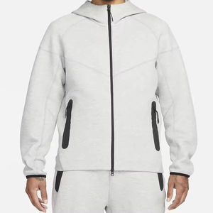 เสื้อฮู้ดมีซิปสำหรับผู้ชายผ้าคอตตอนผ้าฟลีซกันลมระบายอากาศได้ดีสำหรับ100% ฤดูหนาวบริการ OEM - Product Image 3