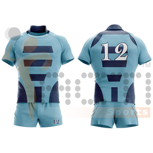 Nuevo estilo 100% poliéster hombres manga corta Rugby uniforme precio de fábrica mejor diseño ropa deportiva uniforme de Rugby - Product Image 5