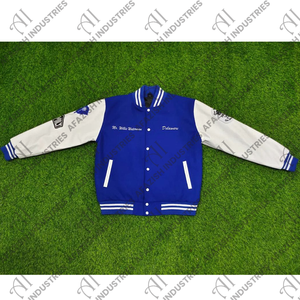 Chaquetas universitarias bordadas con estampado personalizado de alta calidad con cuello levantado Diseño de letras de invierno Ajuste de gran tamaño - Product Image 5