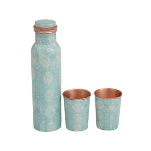 <b>Copper</b> <b>Bottle</b> Handcrafted Original Enamel Printed <b>Copper</b> Water <b>Bottle</b> Top Selling Product for Health Benefits - Product Image 1