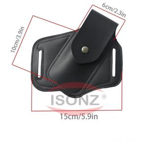 Cuchillo plegable de cuero de grano superior, cuchillo de bolsillo, funda de cuchillo trampero con funda de botón magnético, funda, soporte para cinturón - Product Image 4