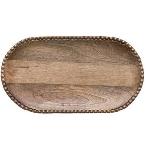 Elegante bandeja de servicio de madera maciza para alimentos y bebidas, forma y tamaño personalizados para ocasiones especiales, catering profesional - Product Image 1