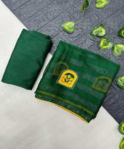 El Sari de lino más elegido con diseño de pelea y trabajo de lentejuelas para ropa informal y de fiesta, hermoso trabajo de bordado - Product Image 2