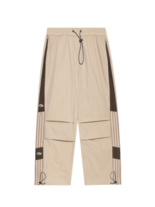 Unisex <b>Nylon</b> Cargo Pants Loose Fit Drawstring Waist Side Zip Pockets Jogger Style Casual Streetwear Trousers - Product Image 3