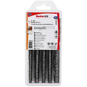 Kit de 5 forets Fischer pour mur, pointes en carbure à 4 arêtes pour maçonnerie, béton, plâtre, 5-6-8-10-12 mm - Product Image 2