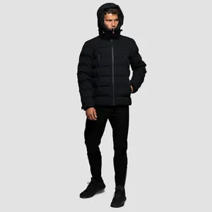 เสื้อแจ็คเก็ตบุนวมสำหรับผู้ชายเสื้อบุนวมสีดำปิดผนึกด้วยความร้อน OEM - Product Image 3