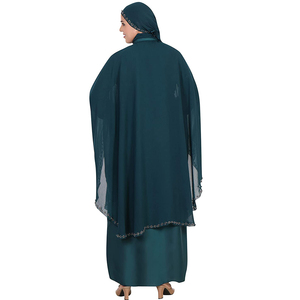 Abaya personnalisé haute qualité vente en gros 2023 nouvelle couleur Pure Abaya femmes islamique personnalisé ODM rouge maxi volants avant fermé volanté - Product Image 6