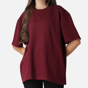 T-shirt en coton pour femmes grandes tailles, été, ample, respirant, tissu tricoté doux, écologique, logo personnalisé, style col rond facile - Product Image 3