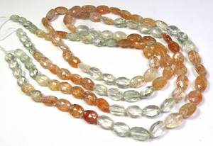 Meilleure qualité 18 "brin couleur naturelle jouer pierre de soleil africaine perles en vrac 8-10mm coupe ovale pierres précieuses à facettes bijoux - Product Image 6