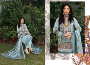 La última marca pakistaní Shalwar Kameez Design Trajes de algodón/césped de Invierno para mujer Colección de diseñador impreso - Product Image 3