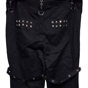 Pantalon évasé gothique noir pour femme avec œillets et fermeture éclair, nouveauté très vendue avec étiquettes personnalisées - Product Image 5
