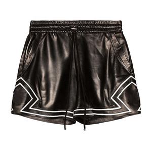 Shorts chauds décontractés vintage taille moyenne respirables en coton noir véritable faits à la main pour hommes - Product Image 1