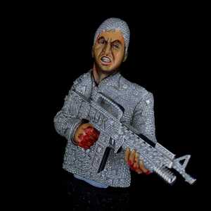 Por encargo Vivid Scraface 3D esmalte pesado sólido 925 plata esterlina 4 "VVS Moissanite diamante colgante - Product Image 4