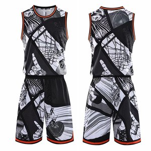 Maillot de basket-ball personnalisé camouflage pour hommes grande taille ensembles d'été respirant à séchage rapide imprimé par sublimation 100% polyester adulte - Product Image 1