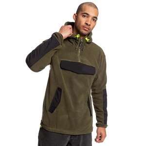 Sweat à capuche en polaire lourd Logo personnalisé imprimé fermeture éclair disponible en gros Sweat à capuche patchwork personnalisé - Product Image 1