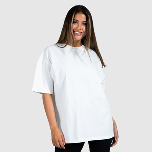 Camisetas personalizadas de algodón para mujer, ropa de talla grande, Color liso, con Logo personalizado, venta al por mayor - Product Image 1
