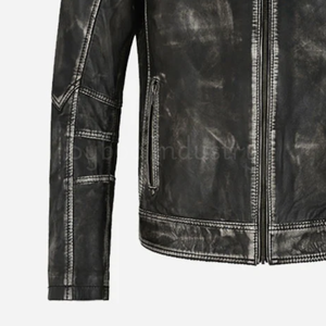 Chaqueta de moto Retro ajustada para hombre, estilo Vintage, respetuosa con el medio ambiente, chaqueta de cuero de motorista Real Napa, ropa de calle personalizada hecha a mano - Product Image 3