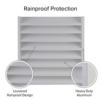 Cache-climatiseur décoratif extérieur – Cache de protection contre les intempéries et la pluie avec grille de ventilation pour mur extérieur