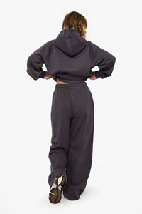 Personnalisable poids lourd 100% coton polaire surdimensionné pull femmes survêtement vêtements d'hiver couleur unie dames 2 pièces ensemble - Product Image 2