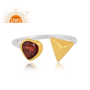 Latest Trending 2022 Fine Sterling Silver Natural Garnet Gemstone <b>Adjustable</b> <b>Ring</b> Custom Jewelry For Women Gift For Her - Product Image 2