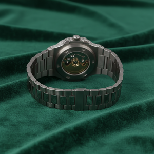 Montre pour homme PJ Quartz Business Moissanite entièrement sertie de diamants de luxe, verre brillant, acier inoxydable, chronographe, résistante à l'eau - Product Image 3