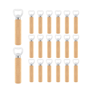 Abrebotellas de madera y acero inoxidable Regalos de promoción portátiles Abrebotellas de madera en blanco personalizado Venta caliente - Product Image 4