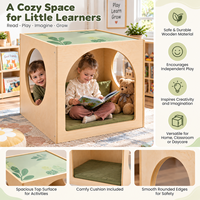 Montessori Kindertagesstätten-Versteckwürfel mit Spiegel und Bodenmatte für Vorschule, Kindergarten, Kleinkinder-Leseaktivitäten und -Möbel