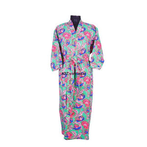 Nuevo Kimono de Algodón 100% de Alta Calidad con Estampado Floral Digital, Cuello en V y Largo Completo para Mujer - Product Image 2