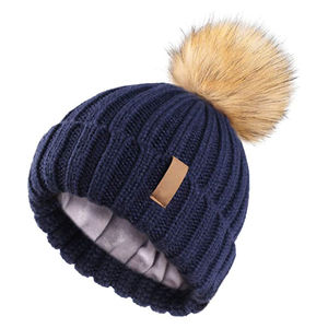 Gorro de Punto Acrílico con Forro Polar, Transpirable e Impermeable, Cálido para Invierno, para Deportes al Aire Libre, Estilo Imagen, Precio de Fábrica, Venta al Por Mayor - Product Image 2