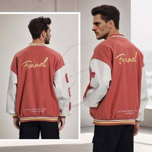 Chaqueta Varsity para hombre, chaqueta de bombardero de béisbol, ropa de calle a prueba de viento Unisex Vintage, abrigos con Patchwork Hipster Utility Tops - Product Image 6