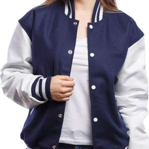 Fabricación de fábrica, la mejor venta, chaqueta Varsity para mujer, Chaqueta de punto estampada de algodón para mujer, chaquetas Varsity de bajo precio a la venta - Product Image 1