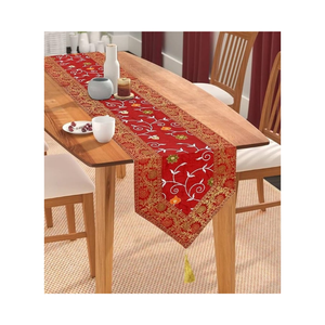 Camino de mesa duradero de rayas satinadas de algodón puro hecho en India certificado GOTS decoración de comedor diaria asequible y elegante para hoteles - Product Image 5